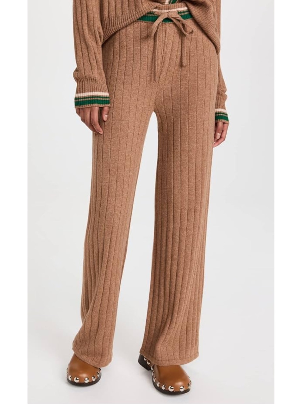 Monrow Sweater Rib Sweatpants Camel Wool Cashmere